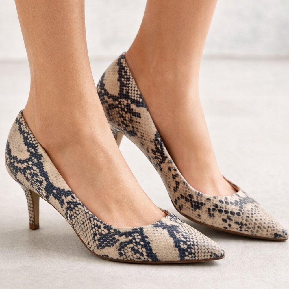 Steve Madden Sabrinah Snake Print Pointed-Toe Pumps Women’s Size 8.5 $60